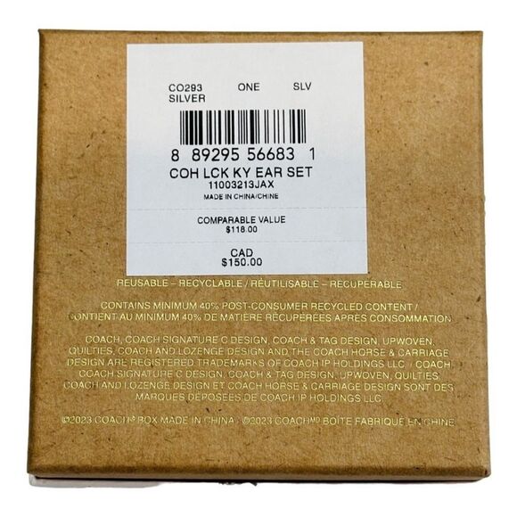 Coach Silver Earring Set NWT in box - Picture 5 of 7